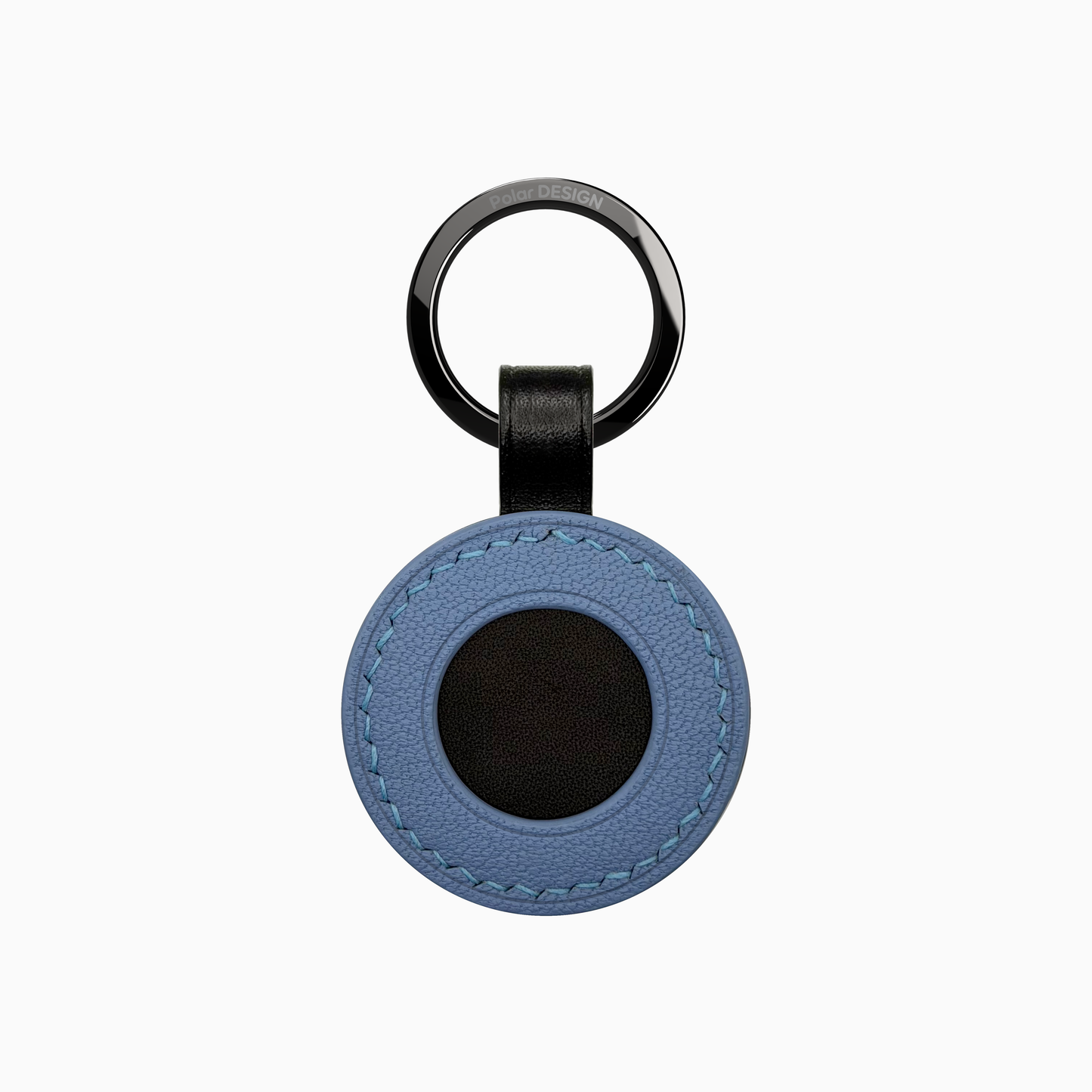 POCKET Key IRIDE Azzurro Indaco — handmade leather keychain by Polar Design Italy
