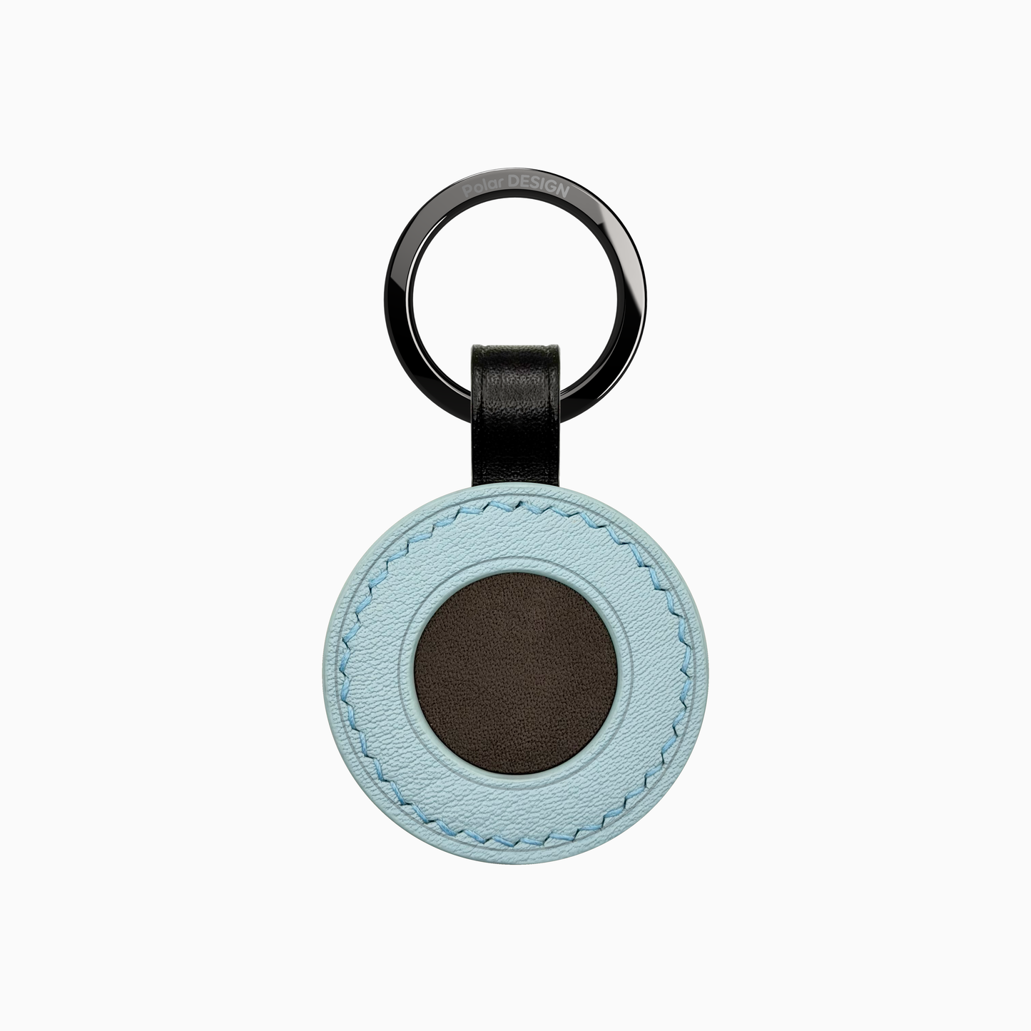 POCKET Key IRIDE Azzurro Ghiaccio — handmade leather keychain by Polar Design Italy