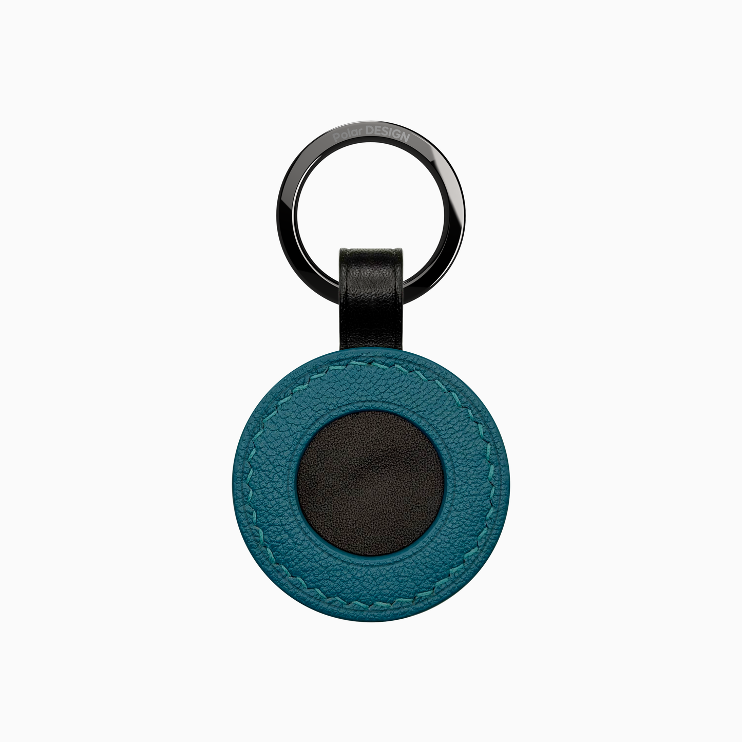 POCKET Key IRIDE Verde Petrolio — handmade leather keychain by Polar Design Italy